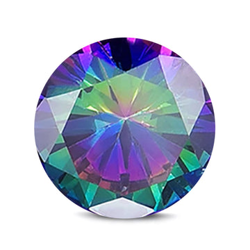 (Pack of 5) Round Simulated Rainbow CZ